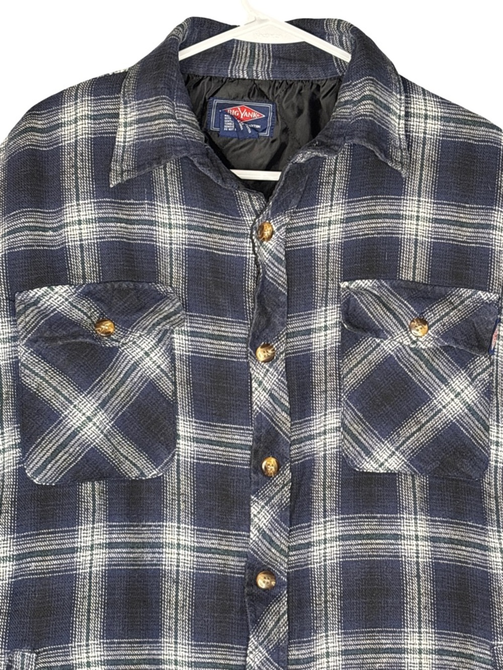 Big Yank Plaid Quilted Flannel Shirt Jacket XL